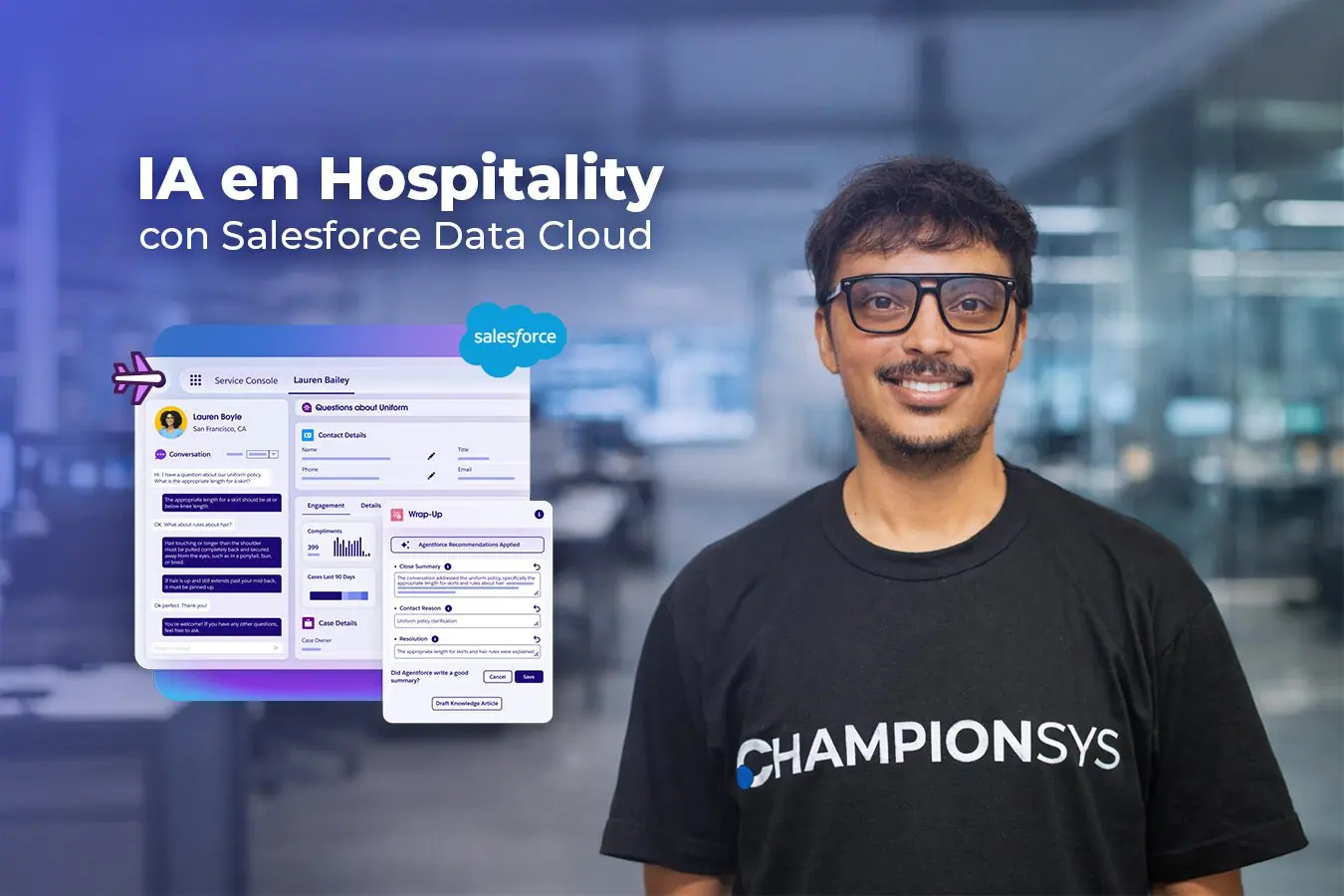Profesional analizando datos de clientes en Salesforce Data Cloud para mejorar personalización y revenue en la industria hospitality.
