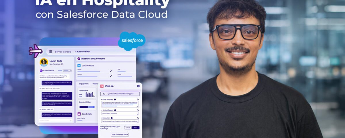 Profesional analizando datos de clientes en Salesforce Data Cloud para mejorar personalización y revenue en la industria hospitality.