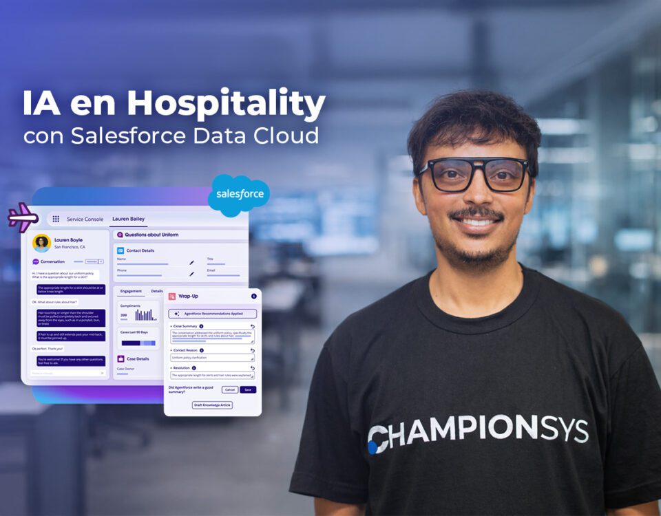Profesional analizando datos de clientes en Salesforce Data Cloud para mejorar personalización y revenue en la industria hospitality.